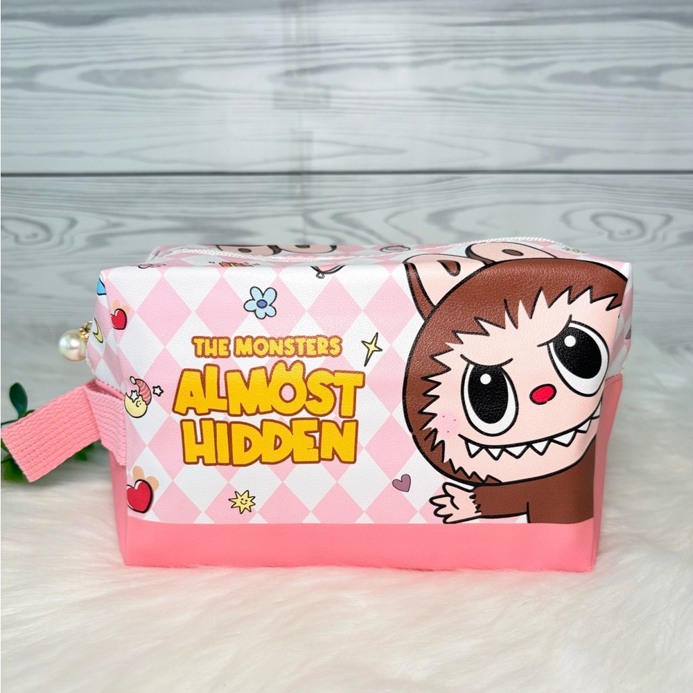 Pink Labubu Large Cosmetic‎ Bag